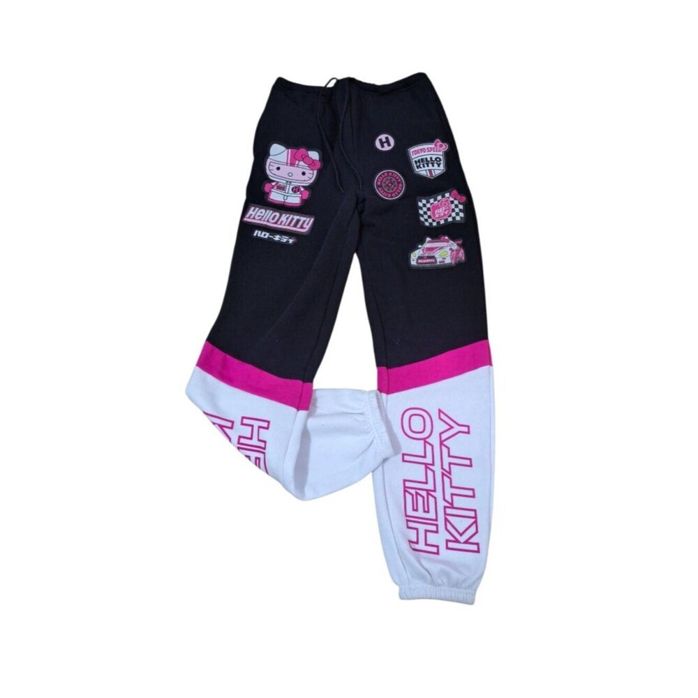 Sanrio Hello Kitty Black Multi Jogger Casual Pants Sz Small